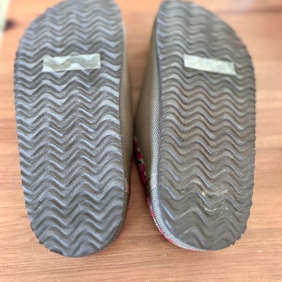 Cushionaire Swiss Knit Tan with Red Fair Isle Molded Footbed Cork Clog - Sz 7M - Picture 6 of 7